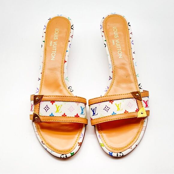 Louis Vuitton Y2K Murakami Multicolor LV Monogram Mule Slide Sandals EU 41 US 11 - Picture 11 of 14